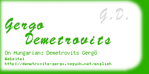gergo demetrovits business card