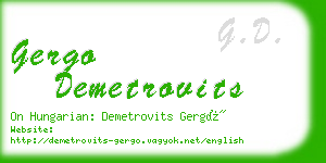 gergo demetrovits business card